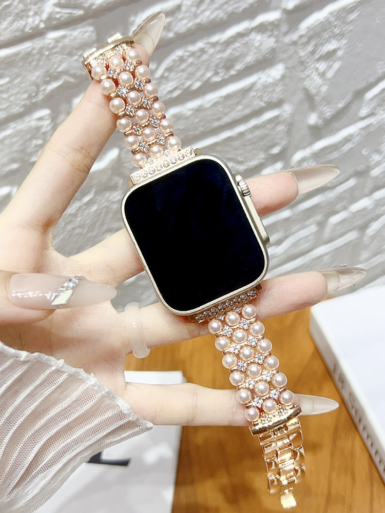 3-Link Pearls Stainless Steel Band