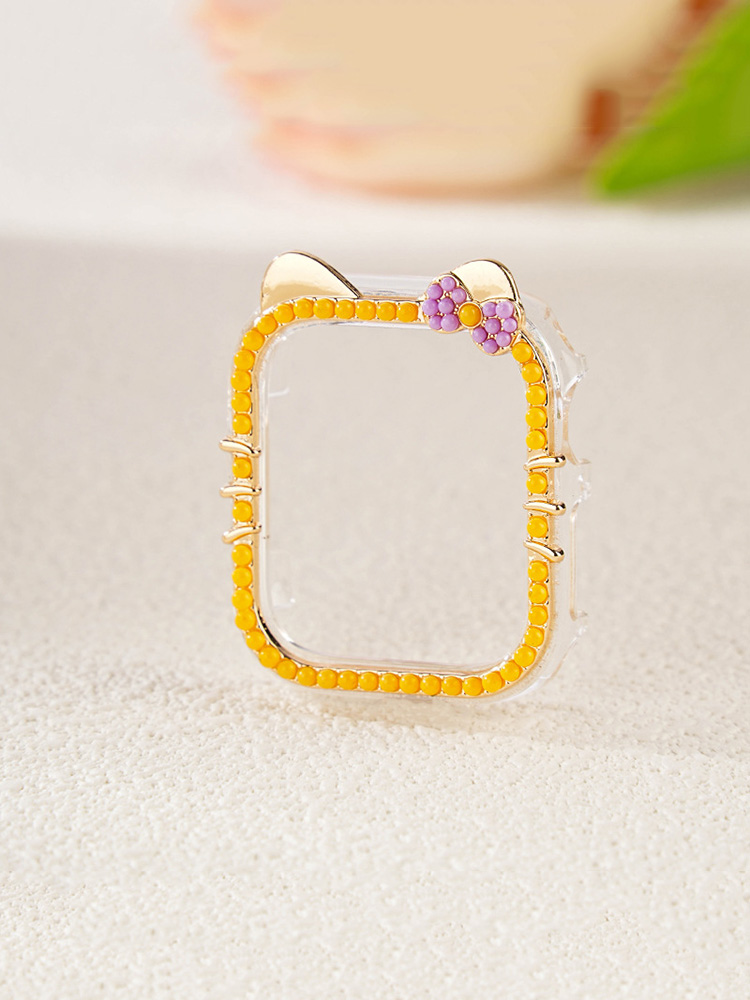 Mini Colored Beads Kitty PVC Protective Case