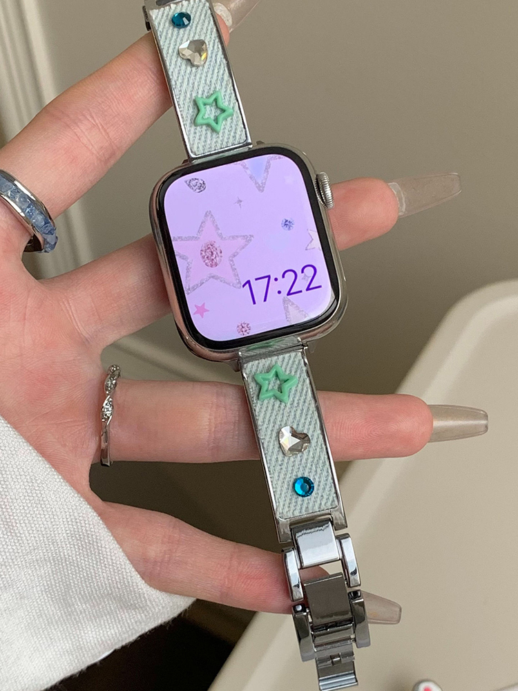 Denim Bracelet Stainless Steel Band