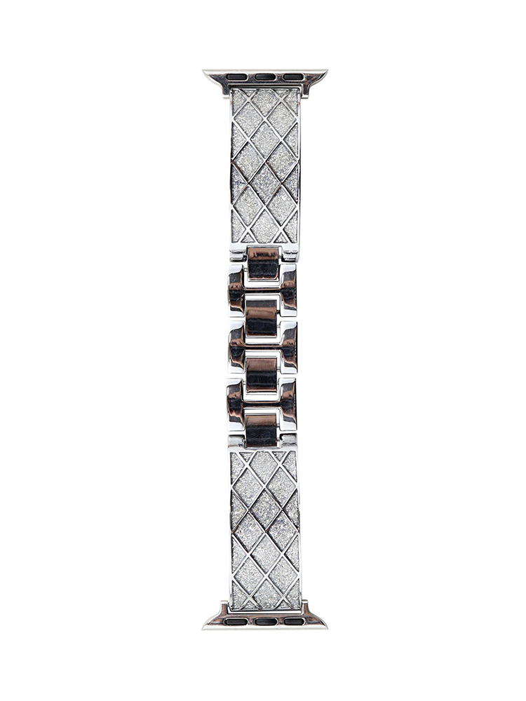 Diamond Pattern Flash Sand Stainless Steel Band