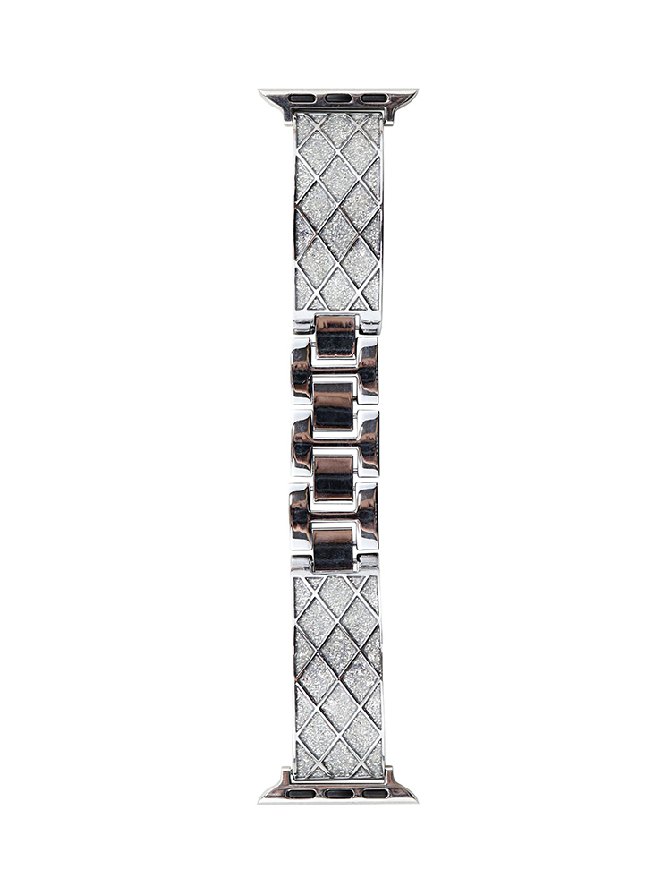 Diamond Pattern Flash Sand Stainless Steel Band