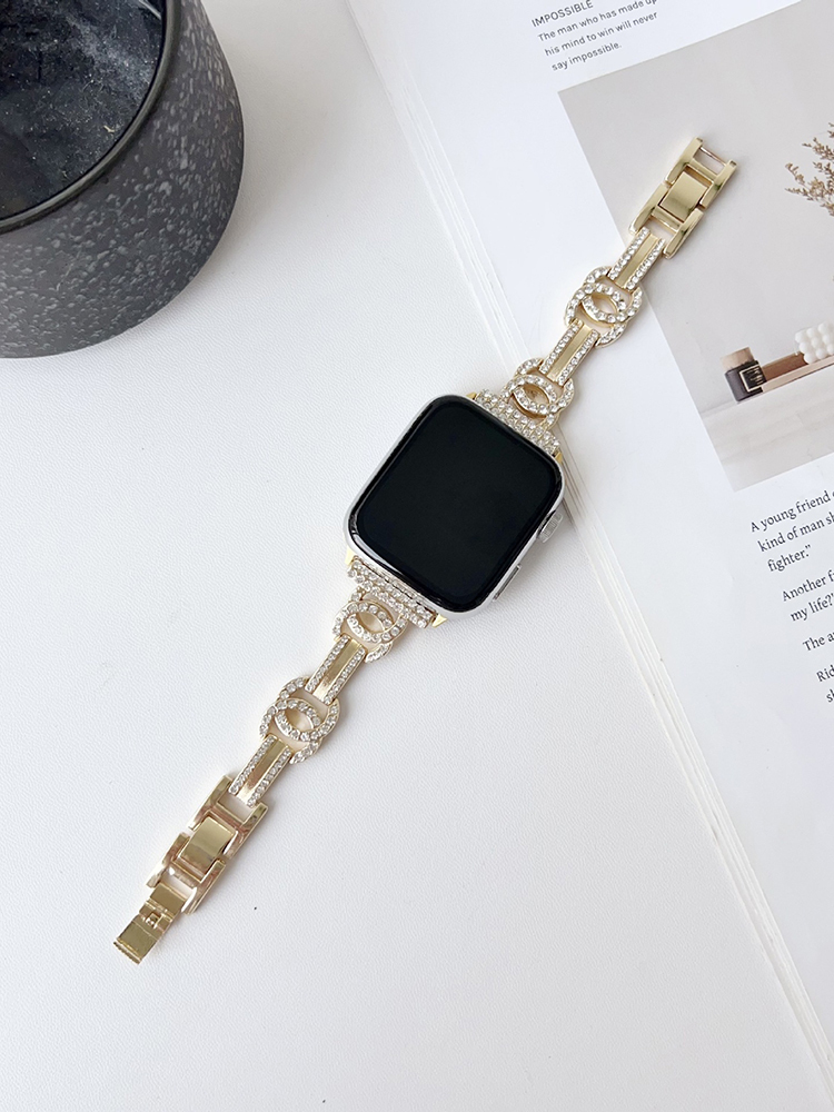 Diamond-studded Double C Stainless Steel Band