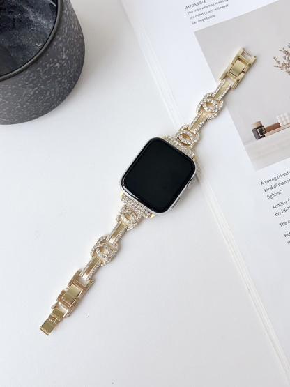 Diamond-studded Double C Stainless Steel Band