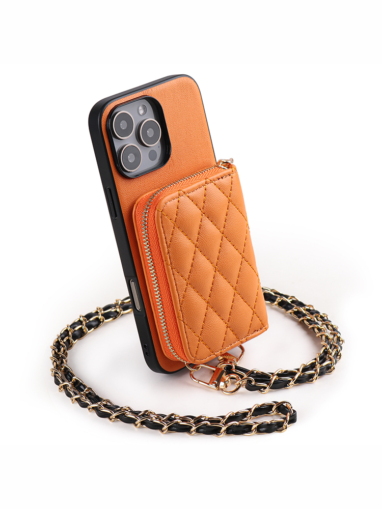Diamond-patterned Card Holder Case for iPhone