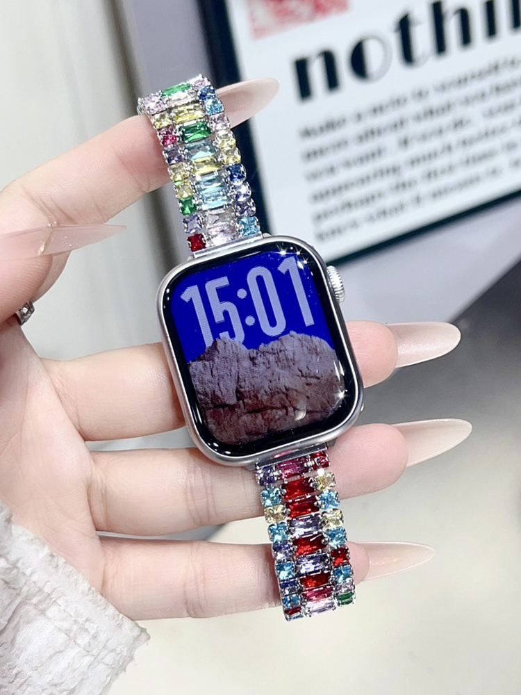 3-link Full Diamond Metal Band for Apple Watch