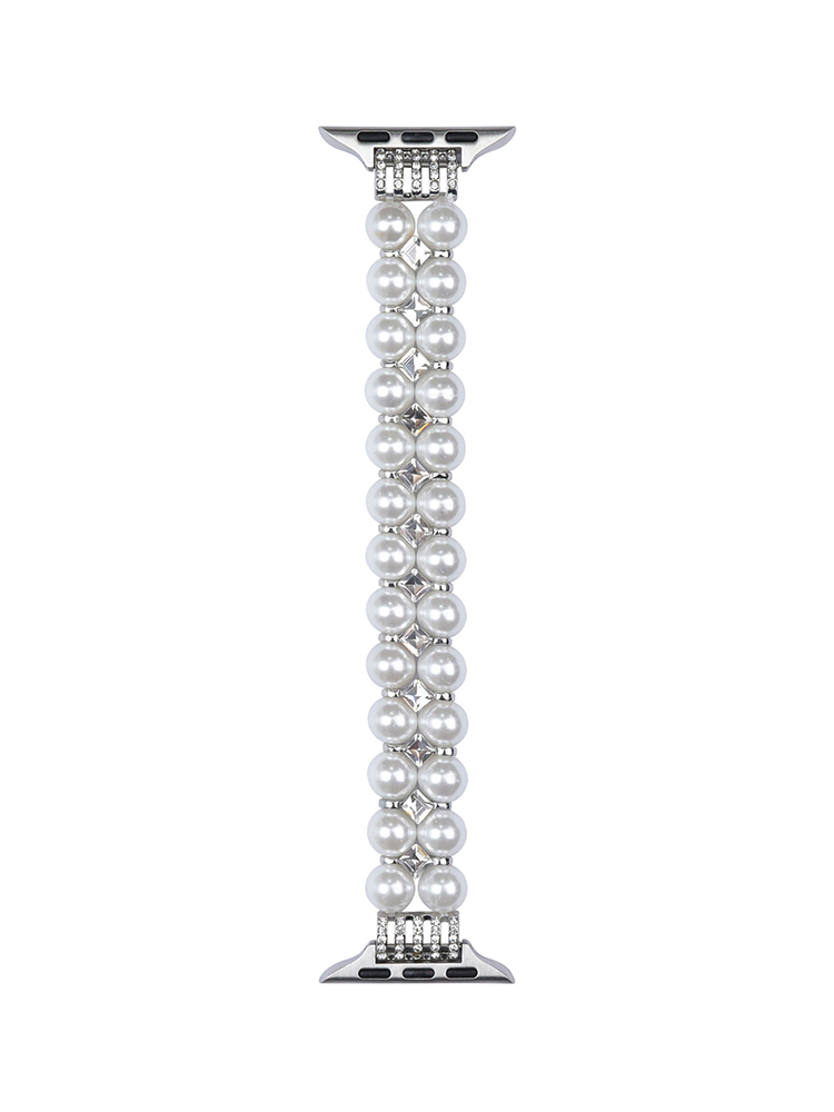 Pearl & Colored Diamond Woven Elastic Band for Apple Watch