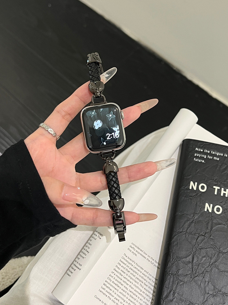 Braided Leather with Stainless Steel Band