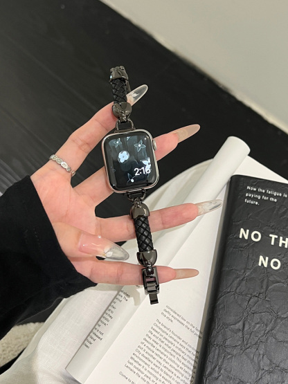 Braided Leather with Stainless Steel Band