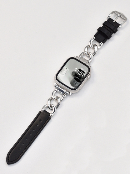 Cuban Chain with Leather Band