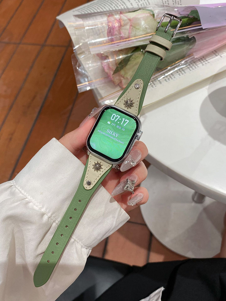 Ten-pointed Star Rivet Curve Leather Band