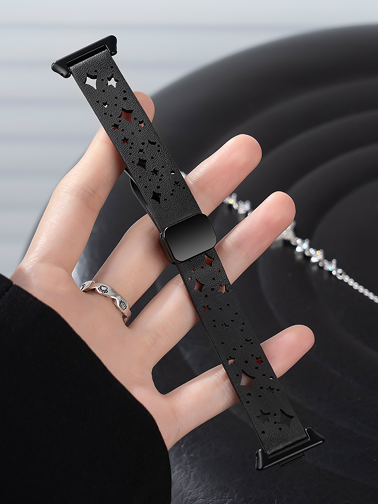 Star Hollow Magnetic Buckle Leather Band