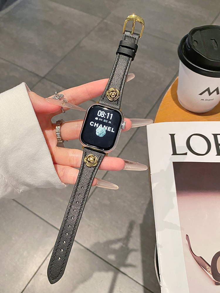 Camellia Rivet Curve Leather Band