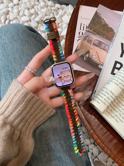 Woolen Rainbow Edge Slim Corduroy Band