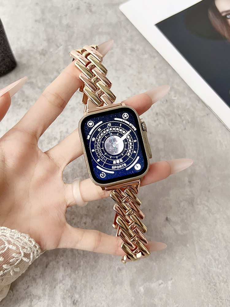 H Letter Two-color Mixed Stitching Stainless Steel Band