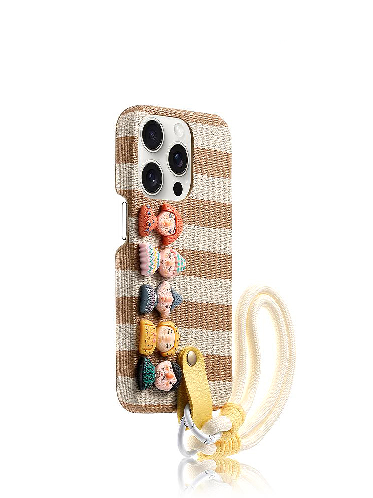 Family Dolls Stripe Wrist Strap Case