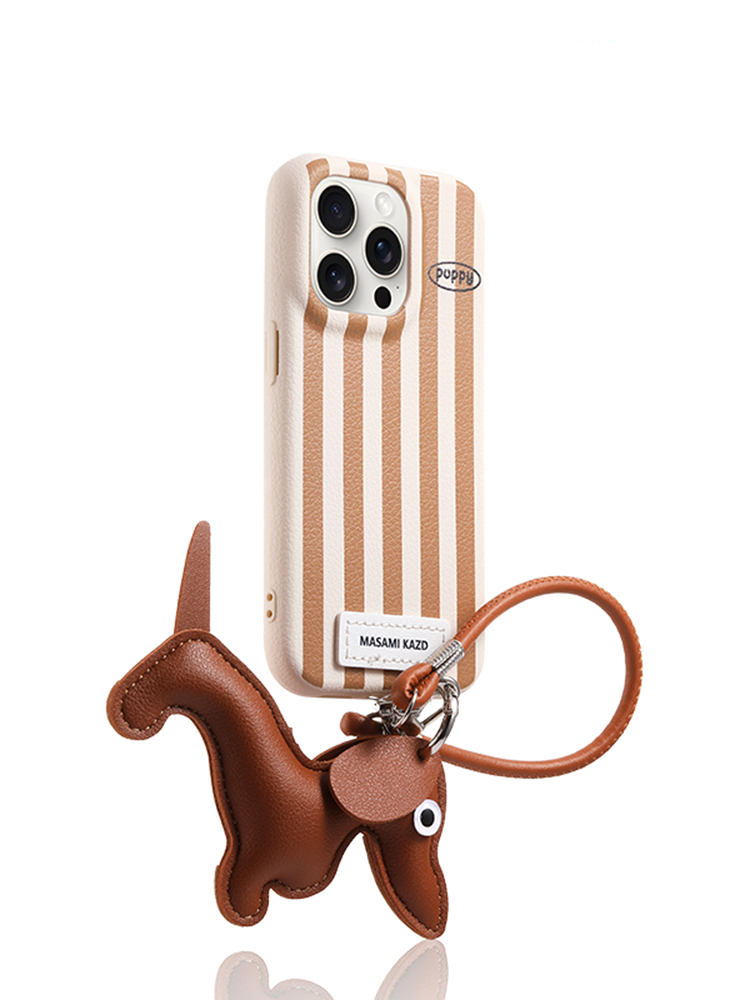 Vertical Stripes Dachshund Wrist Strap Case