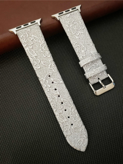 Flower Embroidery Leather Band