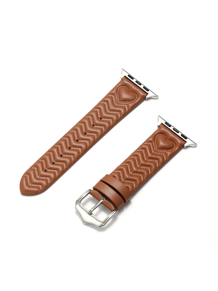 Heart Shaped Texture Leather Apple Watch Band - Tatanband