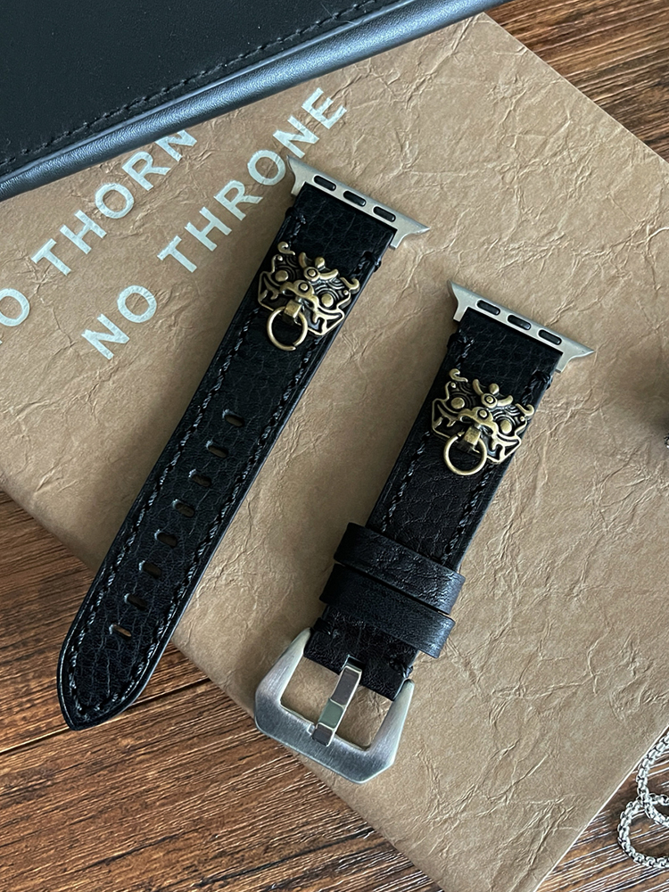 Bronze Lion Leather Band