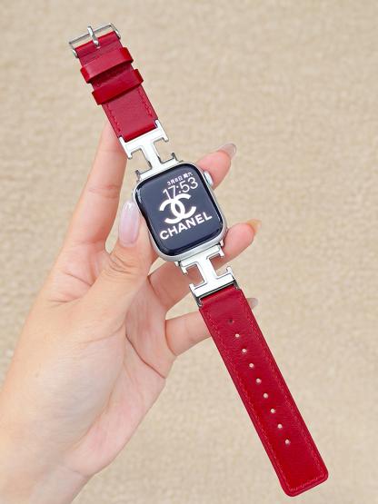 H Letter Buckle Leather Band