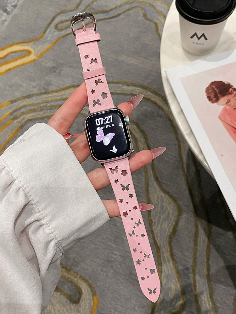 Butterfly and Stars Hollow Leather Band