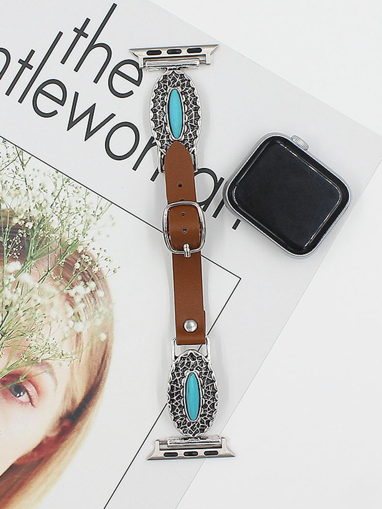 Turquoise jointed Leather Band
