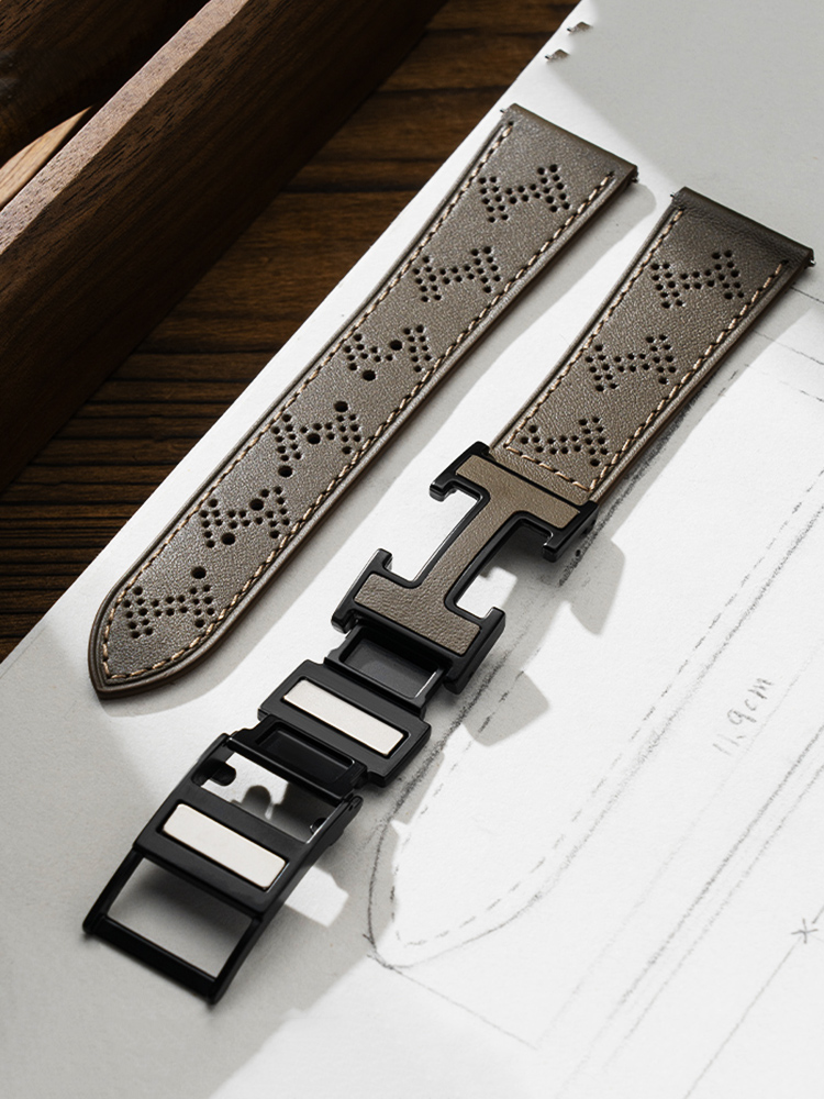 H Mesh H Magnetic Buckle Leather Band