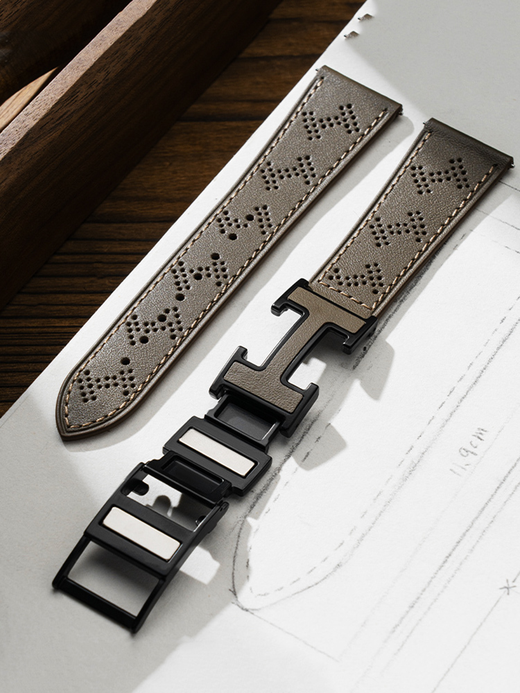 H Mesh H Magnetic Buckle Leather Band