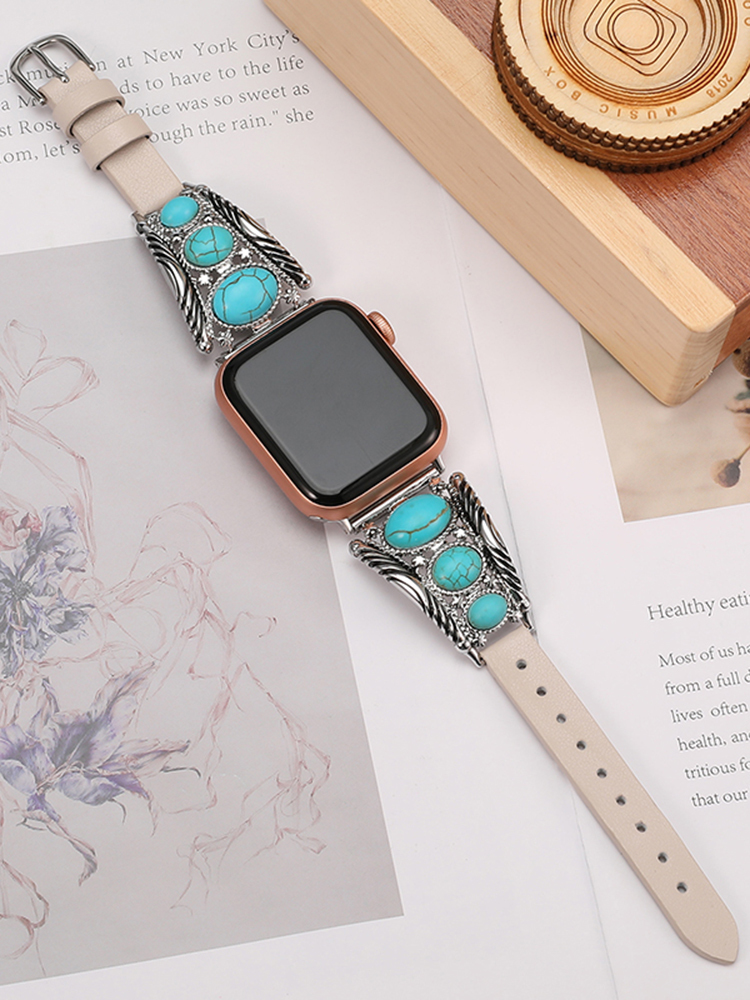 Turquoise jointed Leather Band