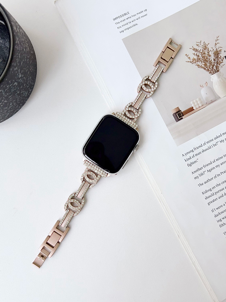 Diamond-studded Double C Stainless Steel Band