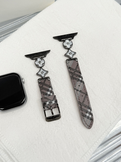 Four-leaf Clover Buckle Twill Leather Band for Apple Watch