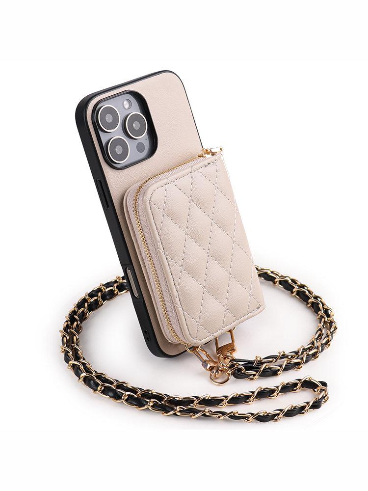 Diamond-patterned Card Holder Case for iPhone