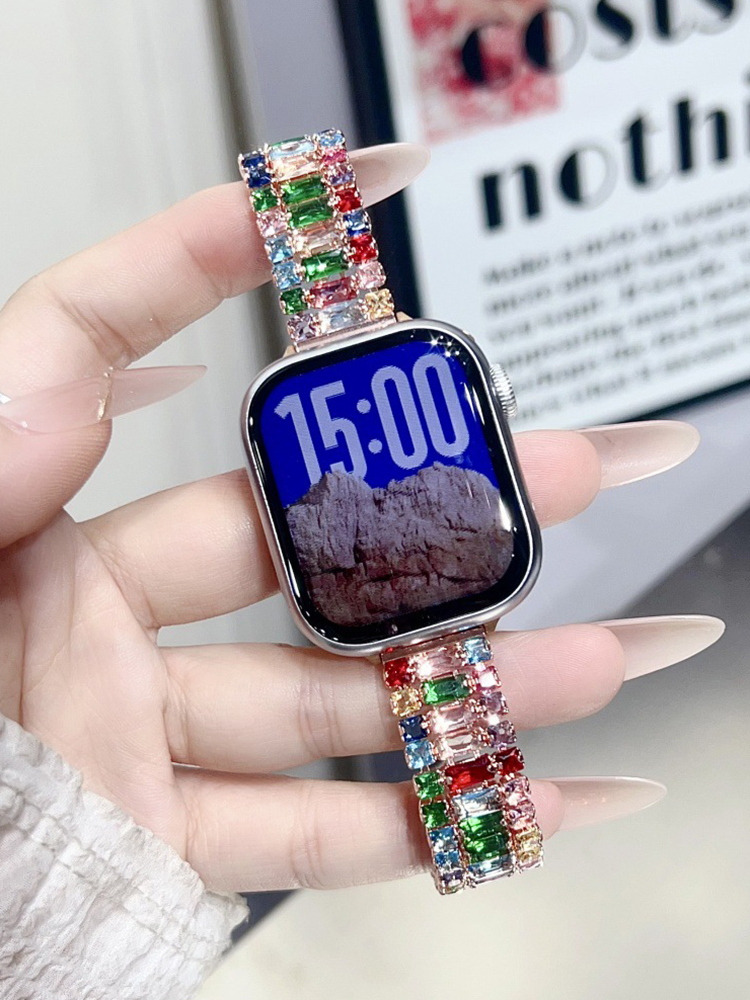 3-link Full Diamond Metal Band for Apple Watch