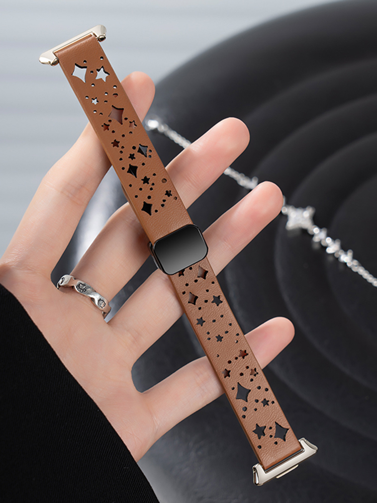 Star Hollow Magnetic Buckle Leather Band