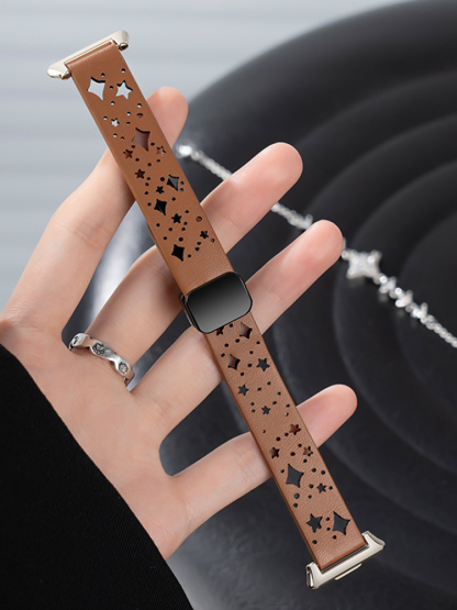 Star Hollow Magnetic Buckle Leather Band