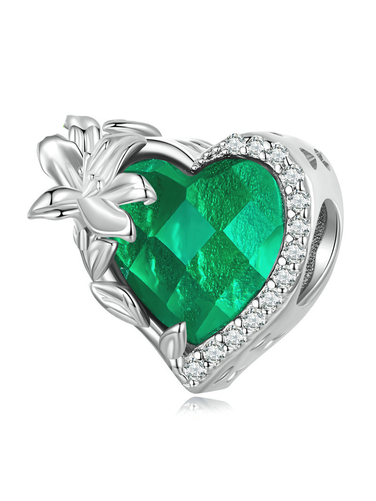 Birthday Flowers and Love Birthstones Birthstone 925 Sterling Silver Beads