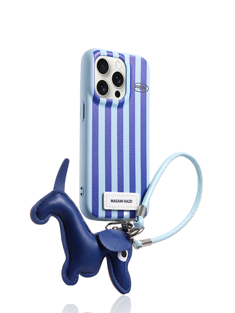 Vertical Stripes Dachshund Wrist Strap Case