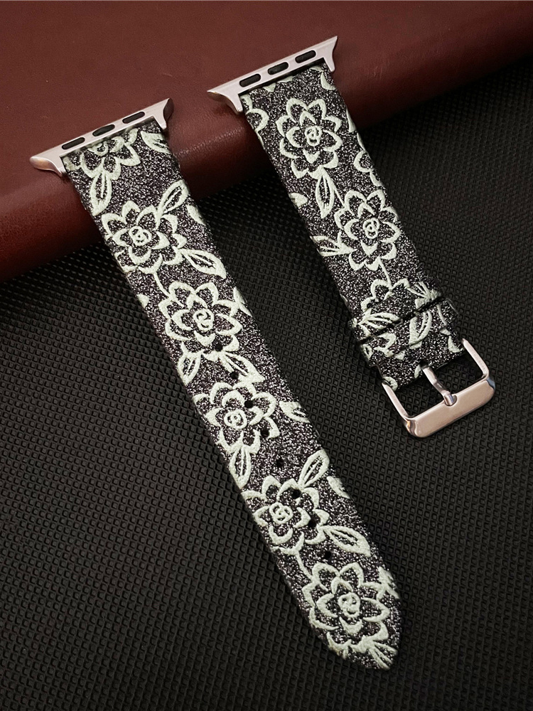 Flower Embroidery Leather Band