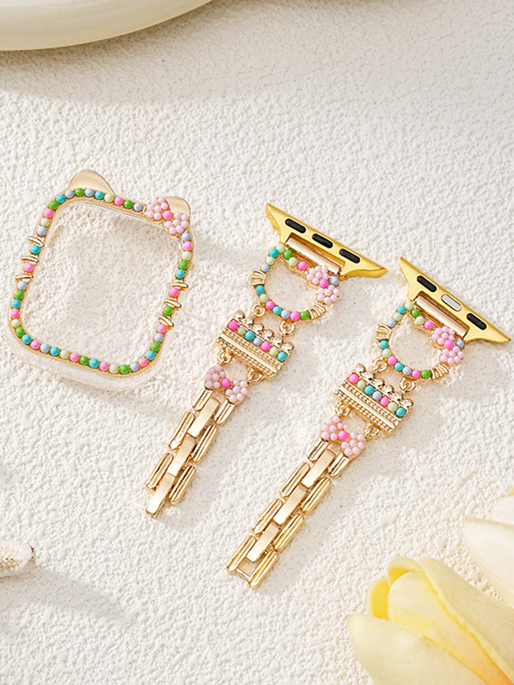Mini Colored Beads Kitty Stainless Steel Apple Watch Band - Tatanband