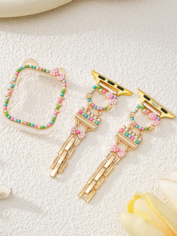 Mini Colored Beads Kitty Stainless Steel Apple Watch Band - Tatanband