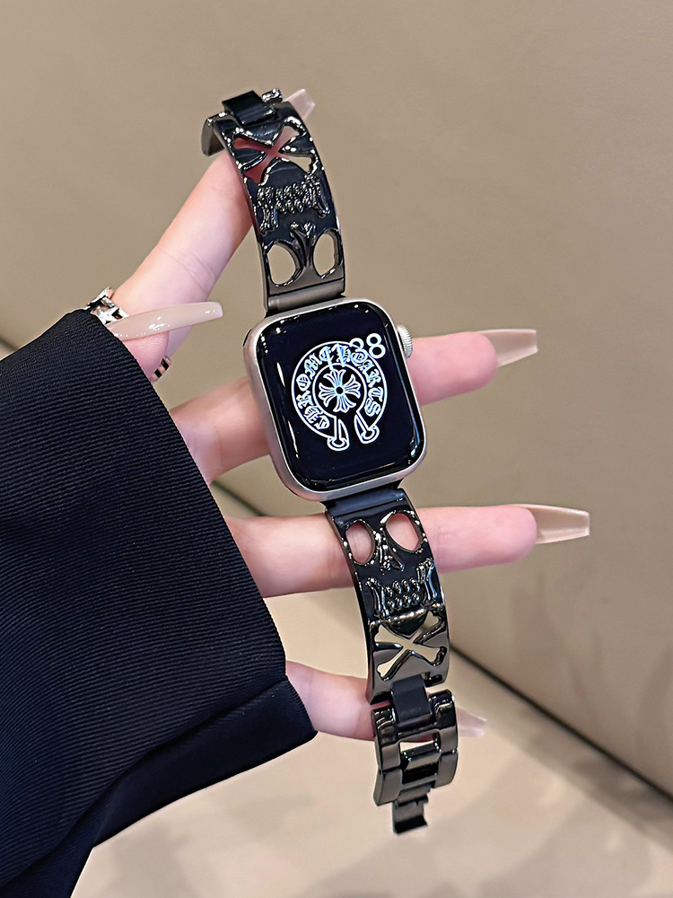 Hollow Skull Stainless Steel Apple Watch Band - Tatanband