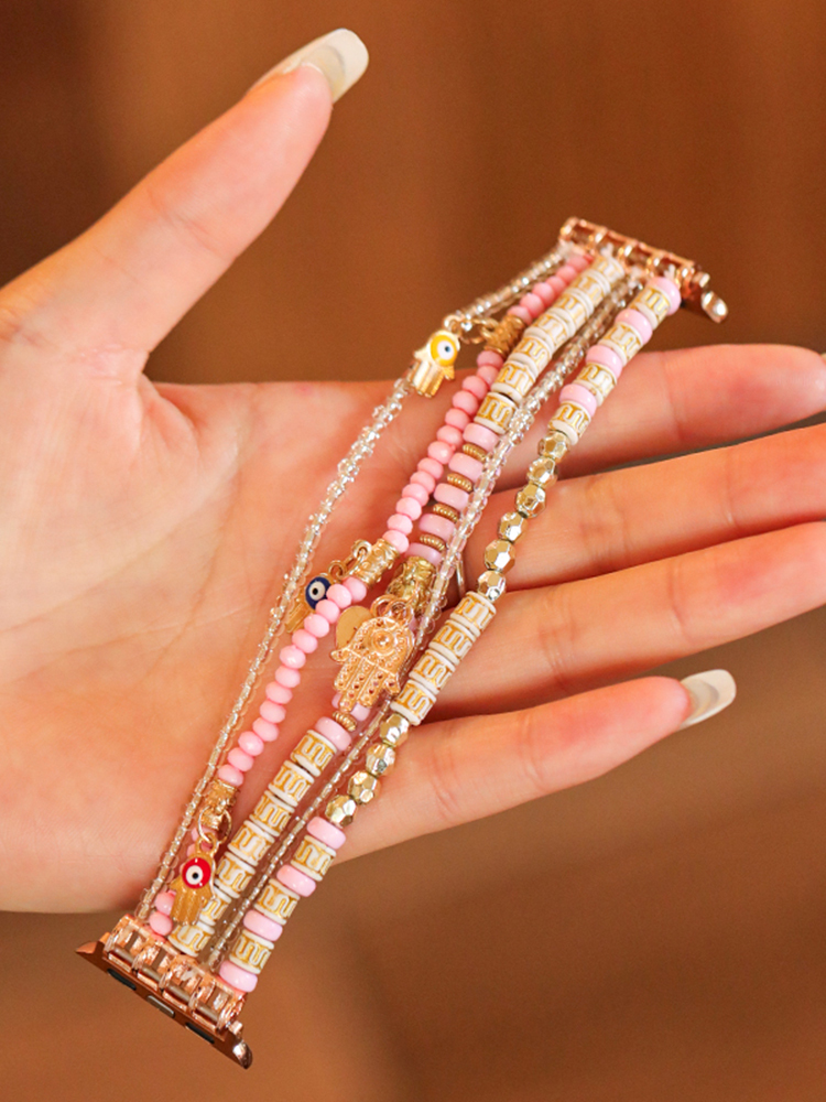 5 Chain Bohemian Natural Stone Handwoven Band