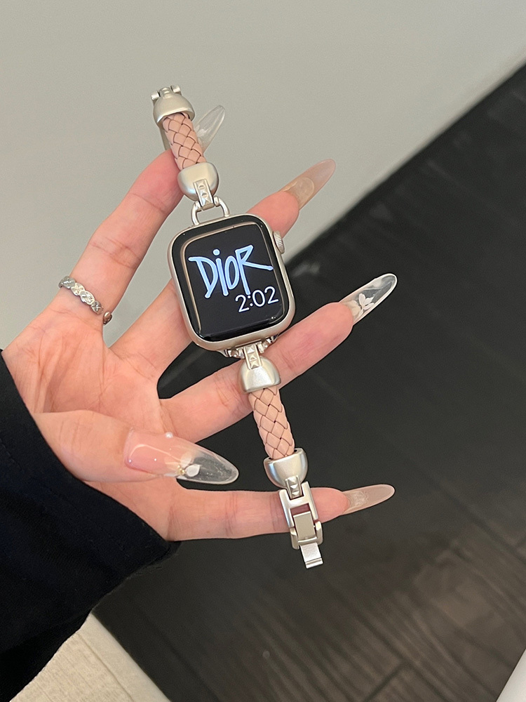 Braided Leather with Stainless Steel Band