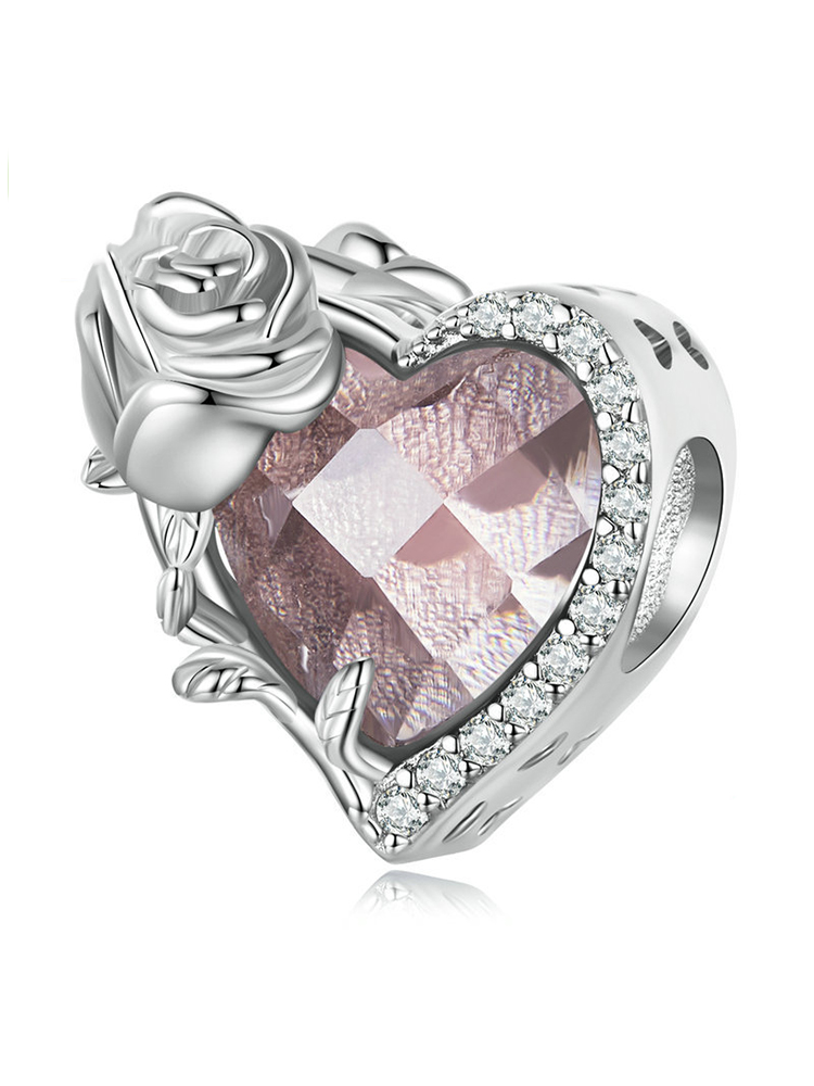 Birthday Flowers and Love Birthstones Birthstone 925 Sterling Silver Beads