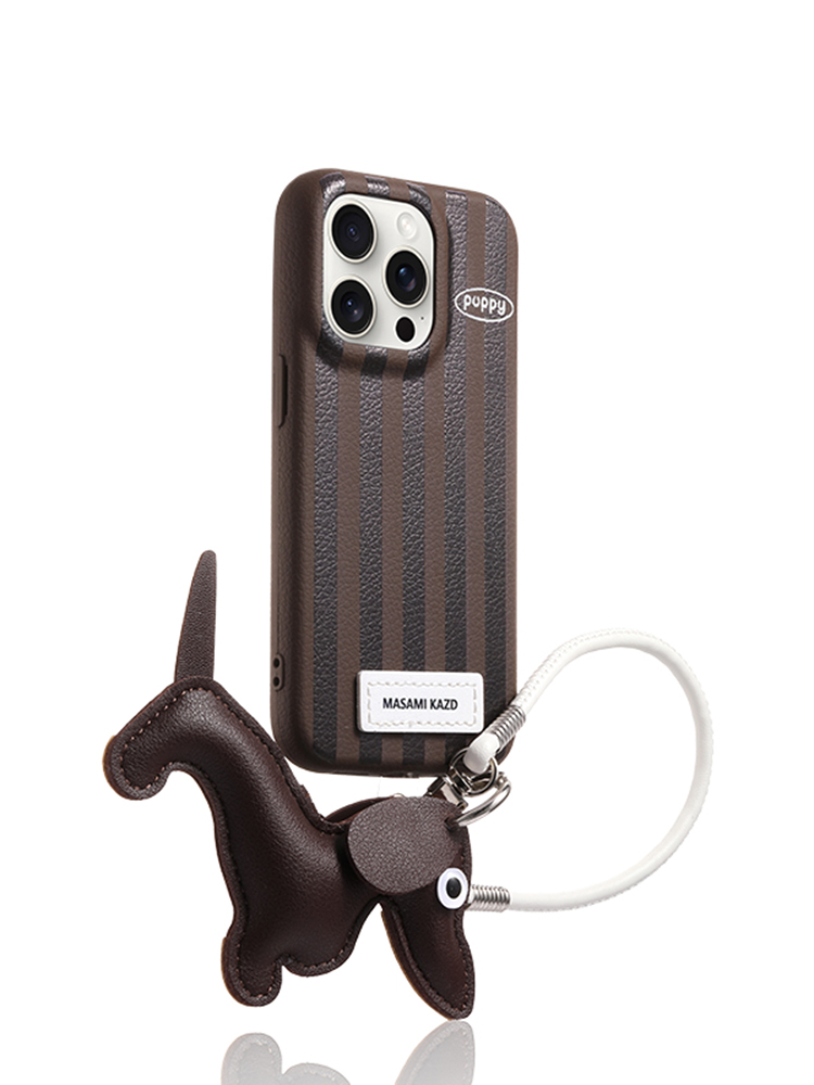 Vertical Stripes Dachshund Wrist Strap Case