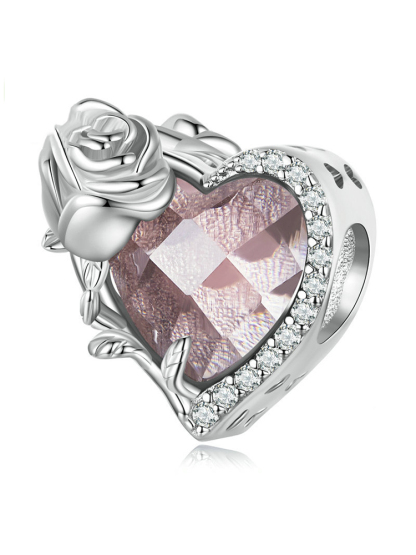 Birthday Flowers and Love Birthstones Birthstone 925 Sterling Silver Beads