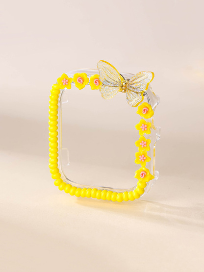 Colored Beads Butterfly Handmade PVC Protective Case