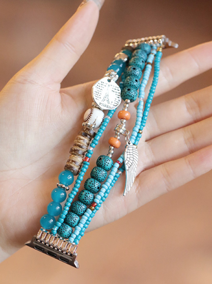 Wing Pendant Bohemian Colored Stone Band