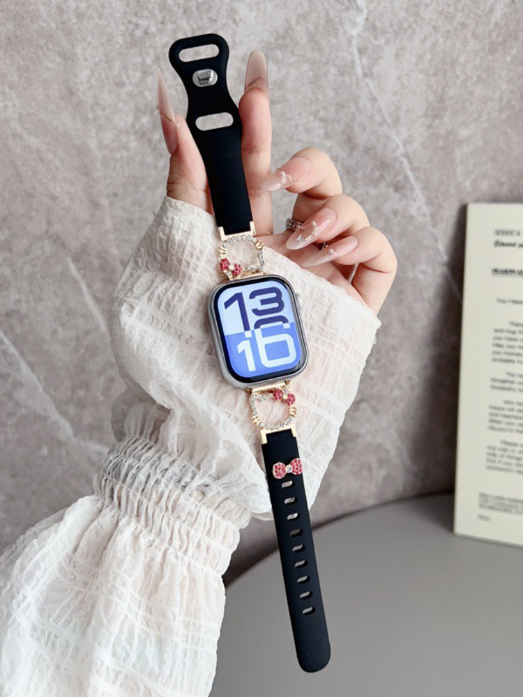 Kitty Bow Silicone Apple Watch Band - Tatanband