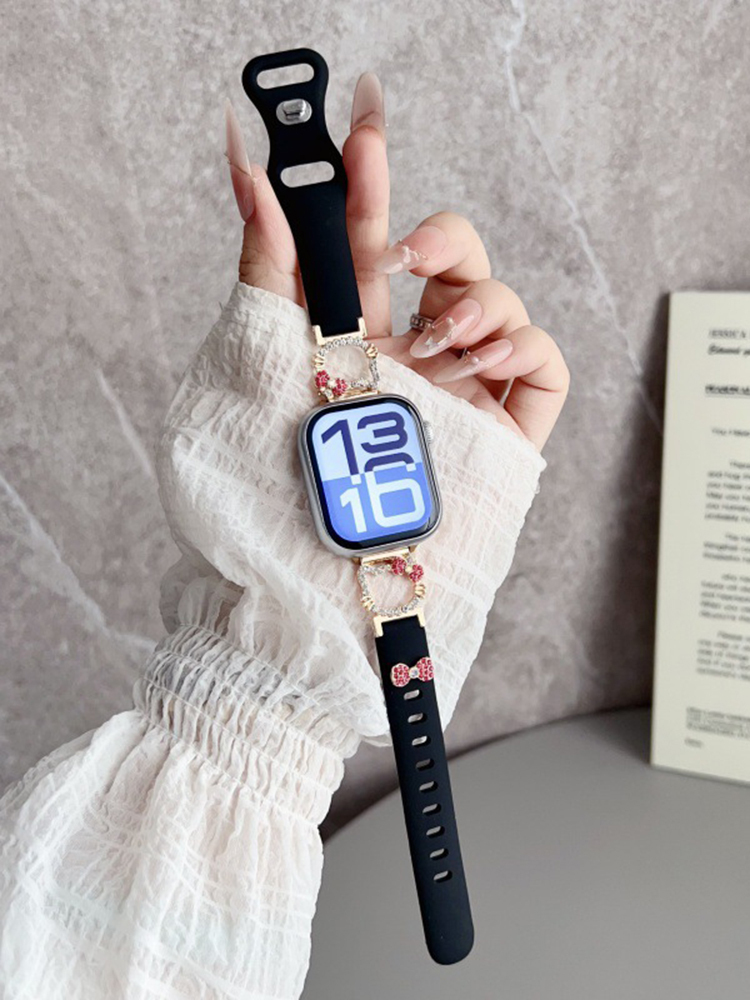 Kitty Bow Silicone Apple Watch Band - Tatanband